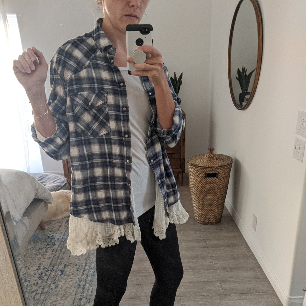 Urban Outfitters BDG Flannel w/ Lace Petticoat